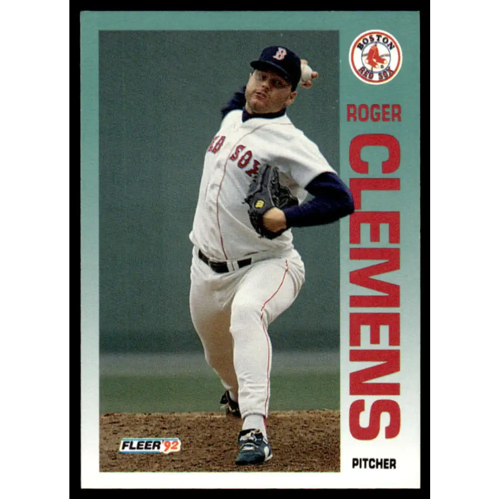 1992 Fleer #37 Roger Clemens EX/NM Boston Red Sox Baseball Card Image 1