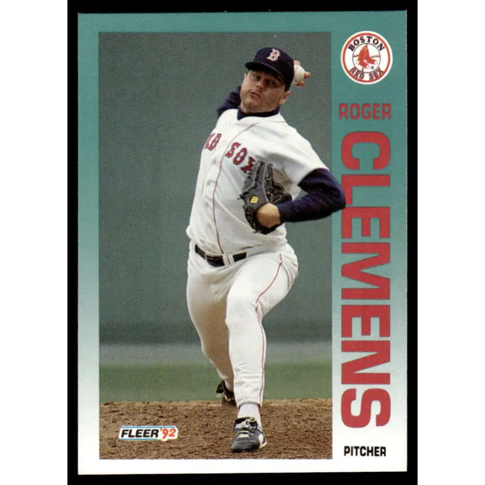 1992 Fleer #37 Roger Clemens EX/NM Boston Red Sox Baseball Card Image 1