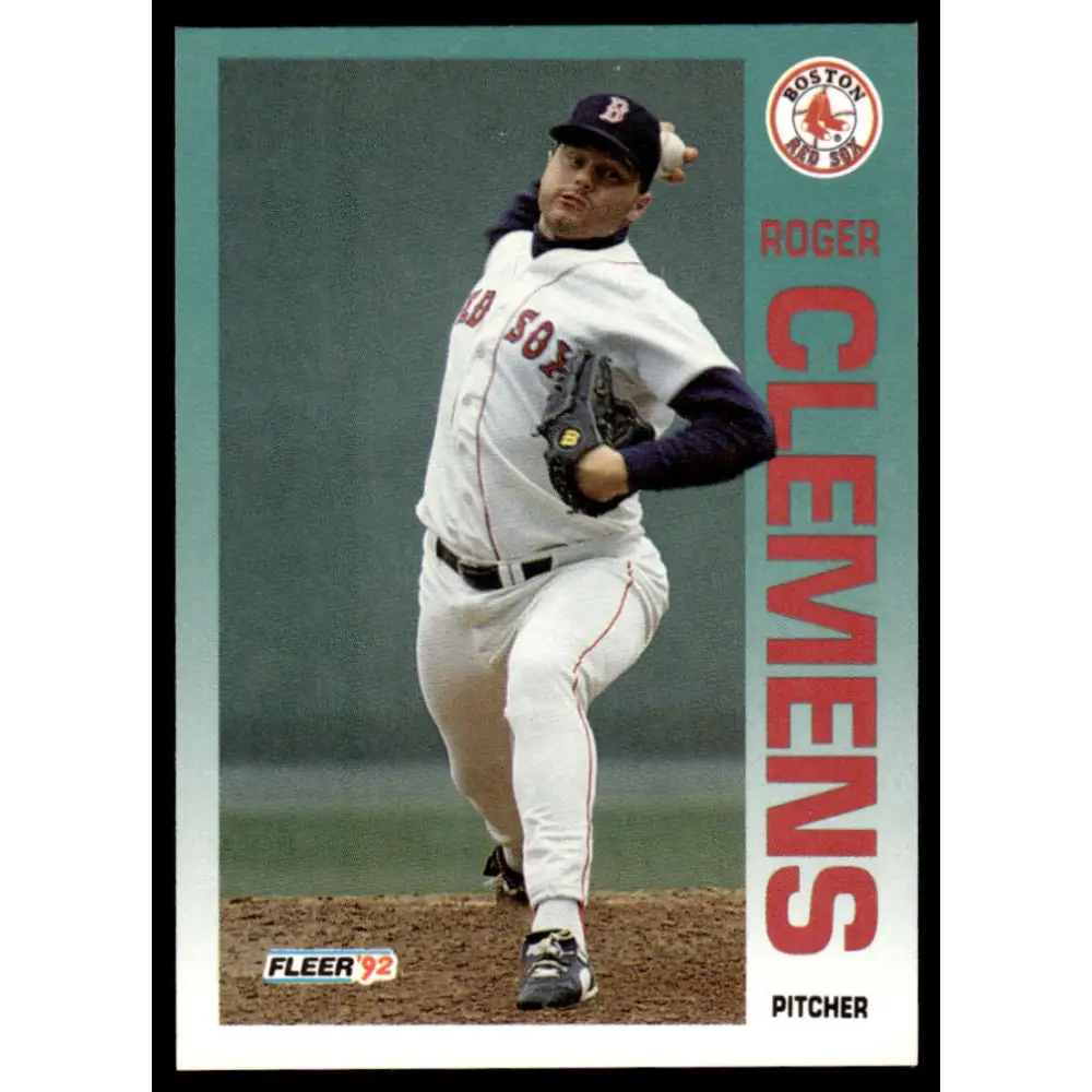 1992 Fleer #37 Roger Clemens EX/NM Boston Red Sox Baseball Card Image 1