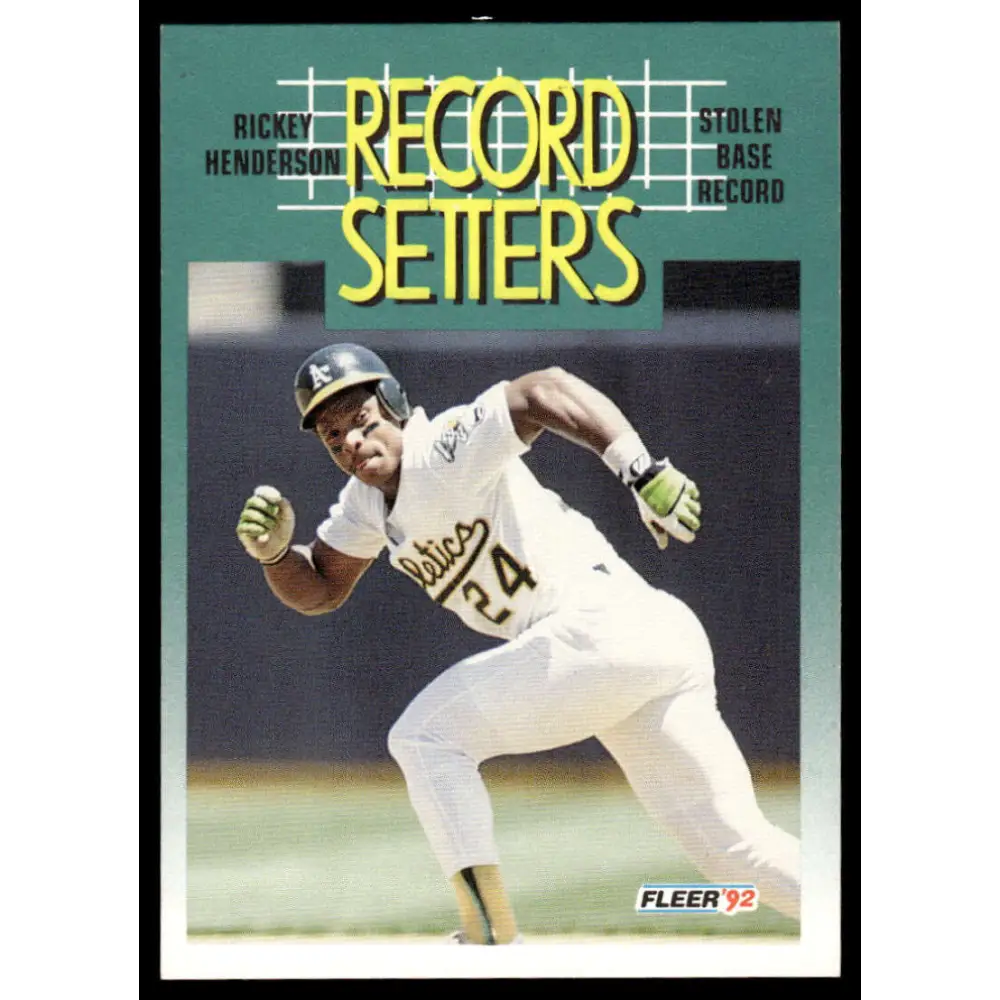 1992 Fleer #681 Rickey Henderson NM-MT Oakland Athletics Baseball Card Image 1