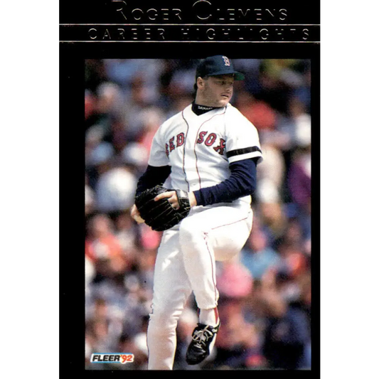 1992 Fleer #9 Roger Clemens EX/NM Boston Red Sox Baseball Card Image 1