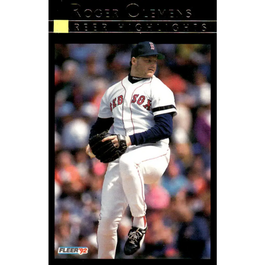 1992 Fleer #9 Roger Clemens EX/NM Boston Red Sox Baseball Card Image 1