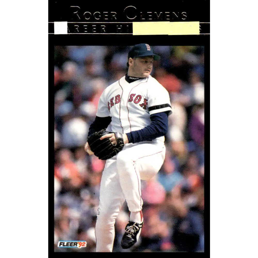 1992 Fleer #9 Roger Clemens EX/NM Boston Red Sox Baseball Card Image 1