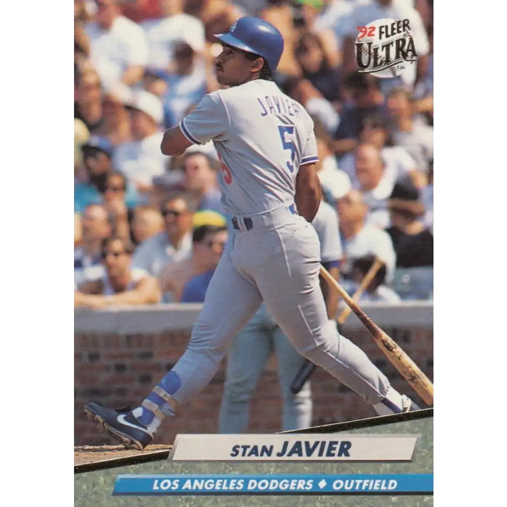1992 Fleer Ultra #212 Stan Javier NM-MT Los Angeles Dodgers Baseball Card Image 1