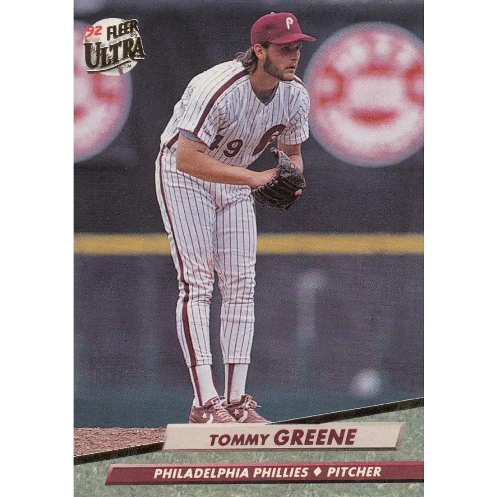 1992 Fleer Ultra #242 Tommy Greene NM-MT Philadelphia Phillies Baseball Card Image 1