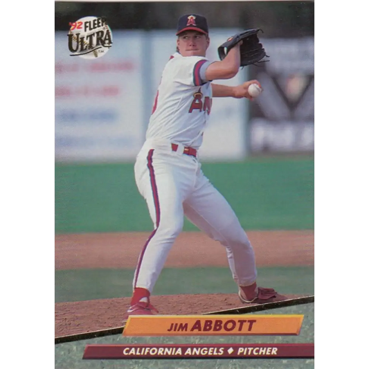 1992 Fleer Ultra #321 Jim Abbott NM-MT California Angels Baseball Card Image 1