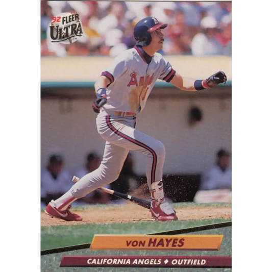 1992 Fleer Ultra #326 Von Hayes NM-MT California Angels Baseball Card Image 1