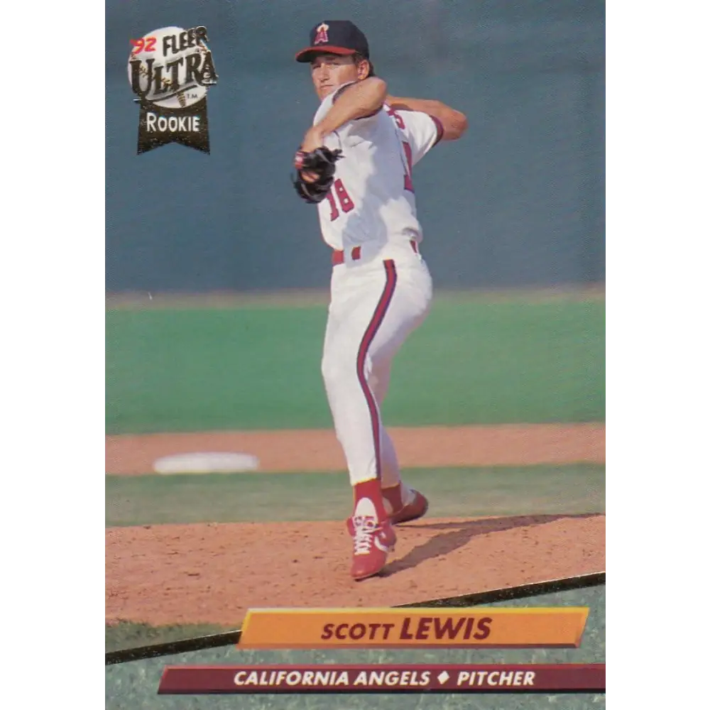 1992 Fleer Ultra #328 Scott Lewis NM-MT California Angels Baseball Card Image 1