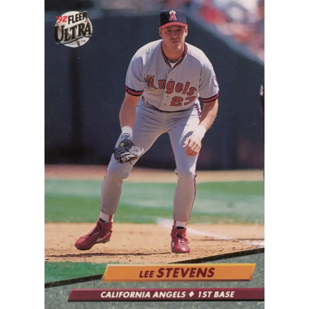 1992 Fleer Ultra #331 Lee Stevens NM-MT California Angels Baseball Card Image 1
