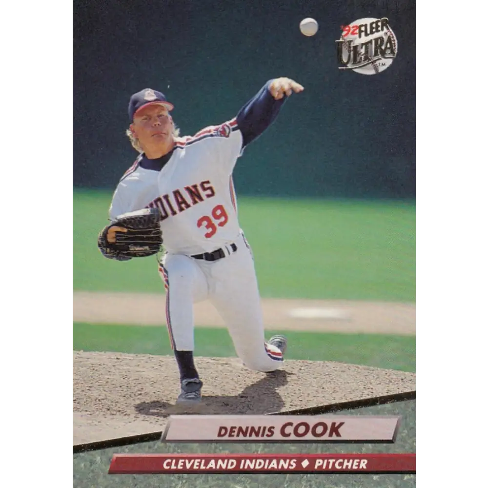 1992 Fleer Ultra #346 Dennis Cook NM-MT Cleveland Indians Baseball Card Image 1