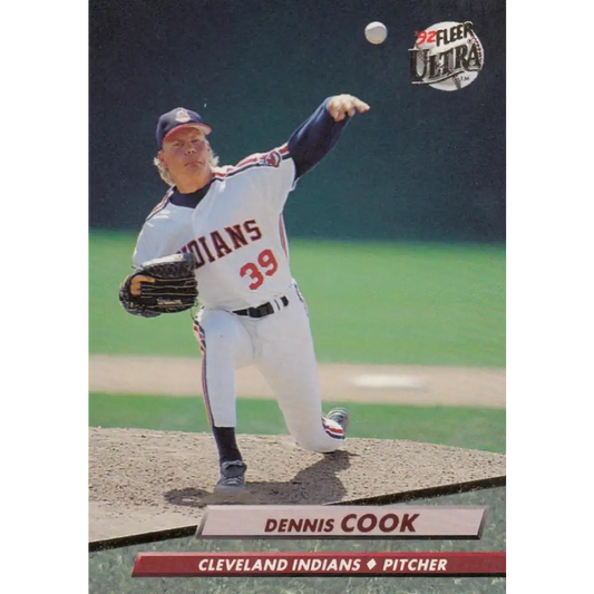 1992 Fleer Ultra #346 Dennis Cook NM-MT Cleveland Indians Baseball Card Image 1