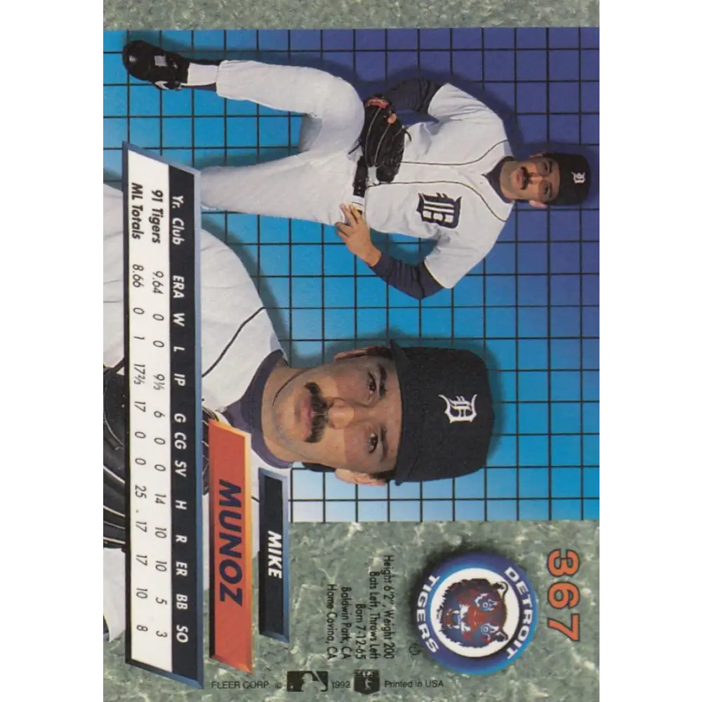 1992 Fleer Ultra #368 Kevin Ritz NM-MT Detroit Tigers Baseball Card Image 2
