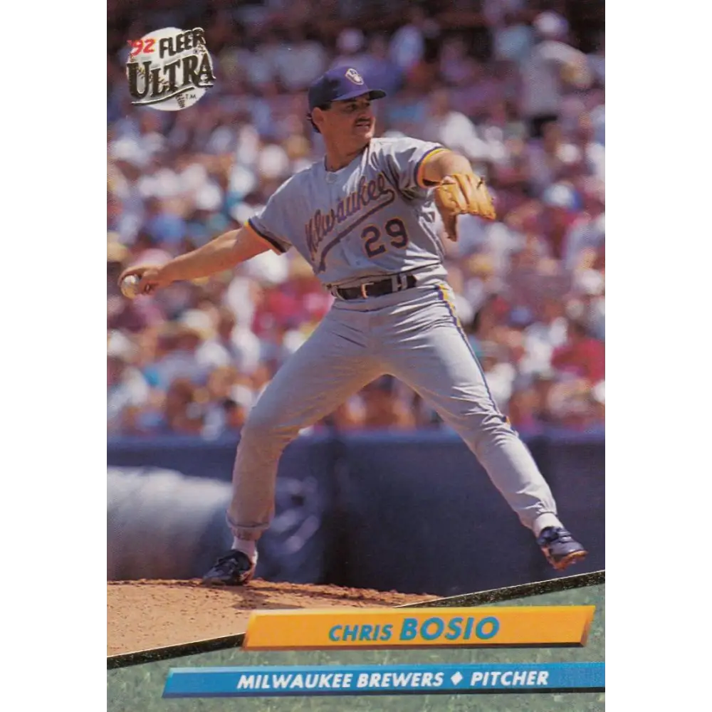 1992 Fleer Ultra #379 Chris Bosio NM-MT Milwaukee Brewers Baseball Card Image 1