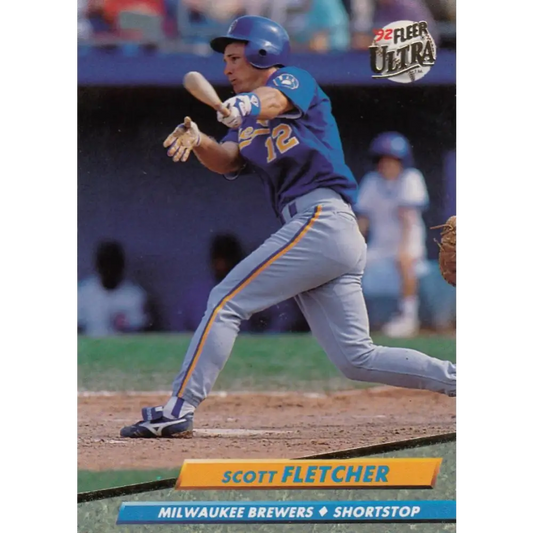 1992 Fleer Ultra #381 Scott Fletcher NM-MT Milwaukee Brewers Baseball Card Image 1