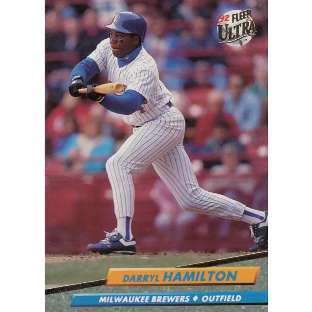 1992 Fleer Ultra #383 Darryl Hamilton NM-MT Milwaukee Brewers Baseball Card Image 1