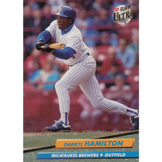 1992 Fleer Ultra #383 Darryl Hamilton NM-MT Milwaukee Brewers Baseball Card Image 1