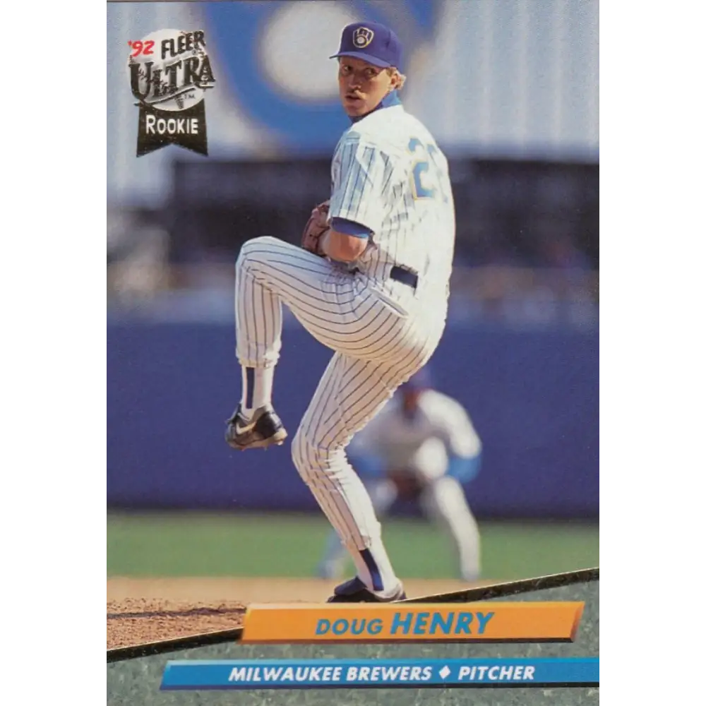 1992 Fleer Ultra #384 Doug Henry NM-MT RC Rookie Milwaukee Brewers Baseball Card Image 1