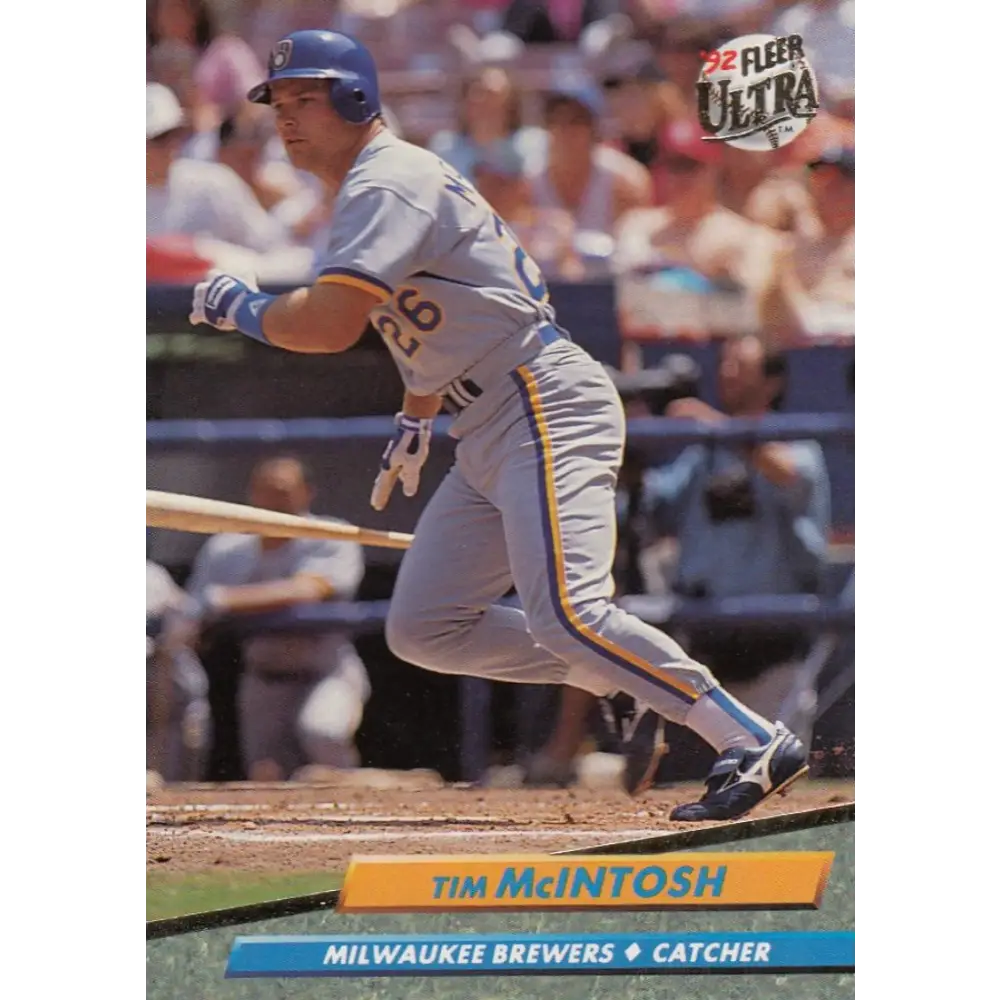 1992 Fleer Ultra #386 Tim McIntosh NM-MT Milwaukee Brewers Baseball Card Image 1