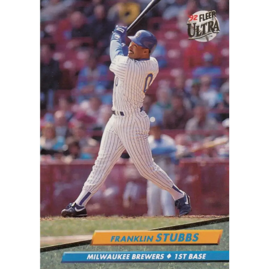 1992 Fleer Ultra #390 Franklin Stubbs NM-MT Milwaukee Brewers Baseball Card Image 1