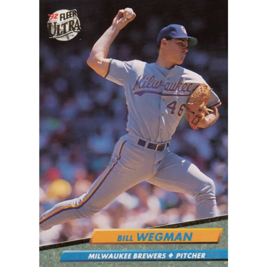 1992 Fleer Ultra #392 Bill Wegman NM-MT Milwaukee Brewers Baseball Card Image 1