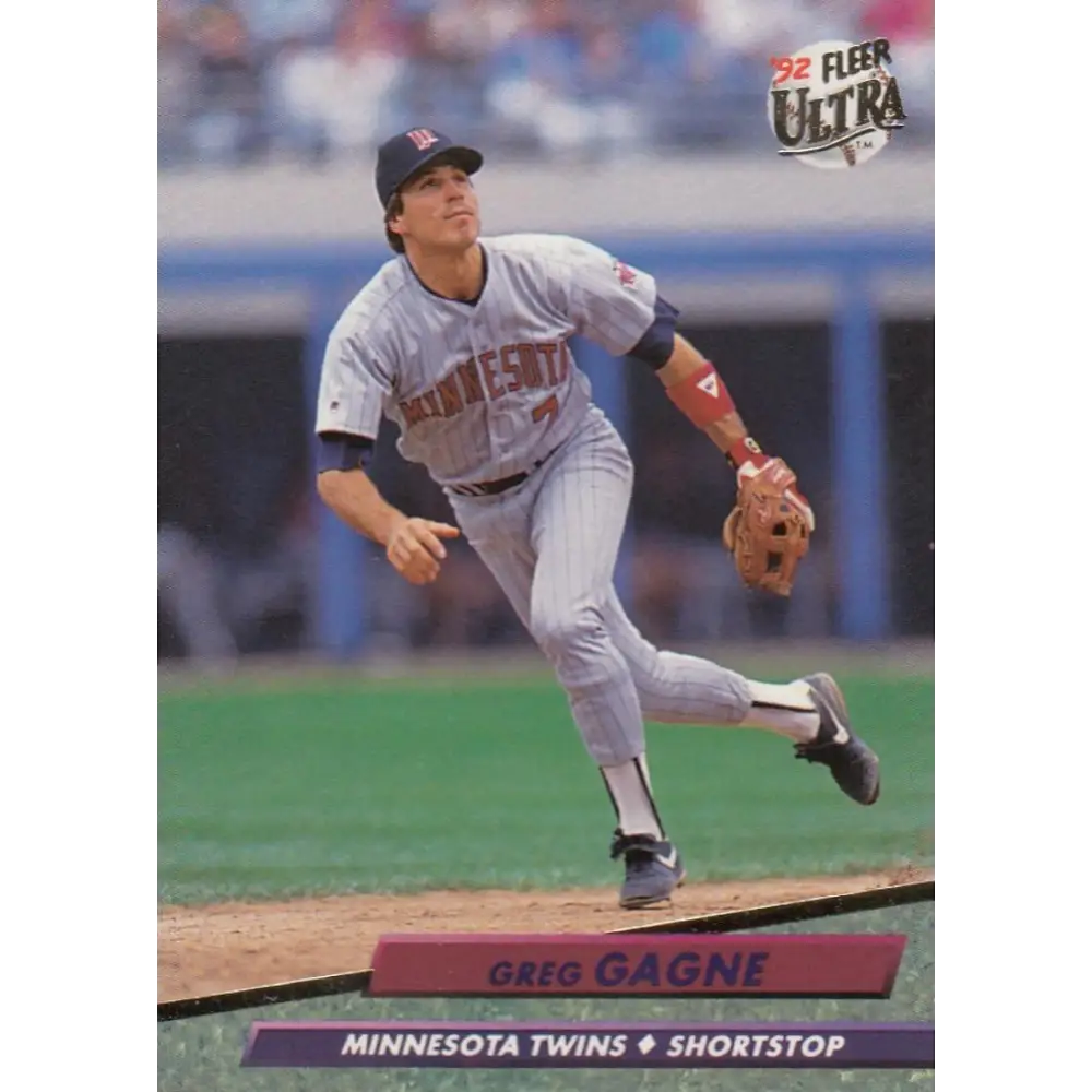 1992 Fleer Ultra #395 Greg Gagne NM-MT Minnesota Twins Baseball Card Image 1