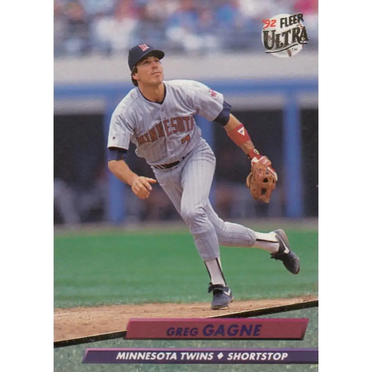 1992 Fleer Ultra #395 Greg Gagne NM-MT Minnesota Twins Baseball Card Image 1