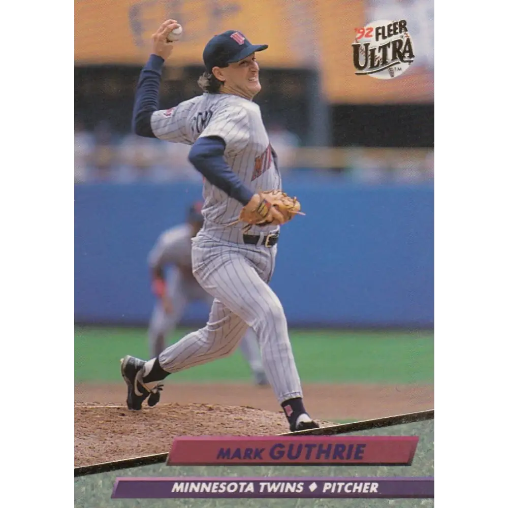 1992 Fleer Ultra #396 Mark Guthrie NM-MT Minnesota Twins Baseball Card Image 1