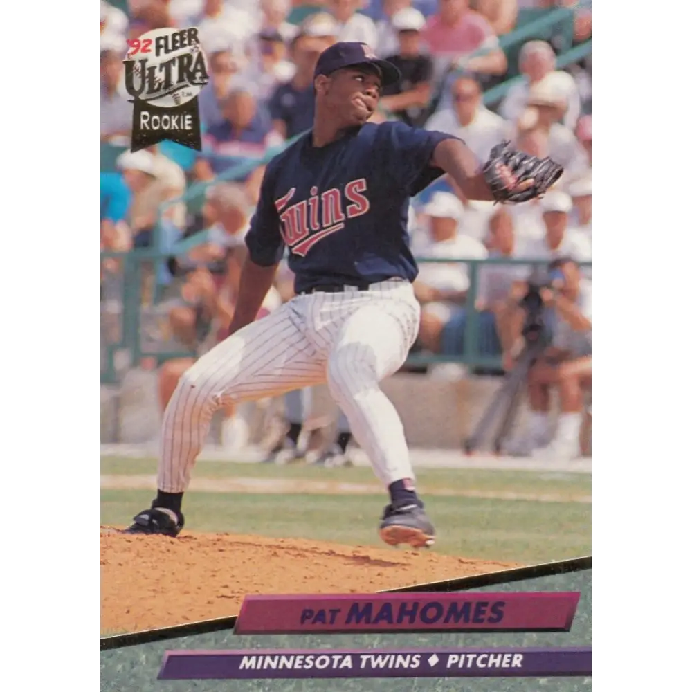 1992 Fleer Ultra #398 Pat Mahomes NM-MT RC Rookie Minnesota Twins Baseball Card Image 1