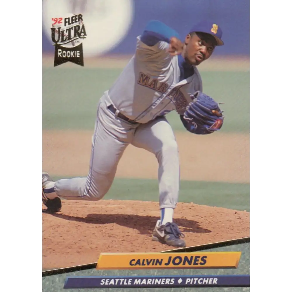 1992 Fleer Ultra #433 Calvin Jones NM-MT RC Rookie Seattle Mariners Baseball Card Image 1