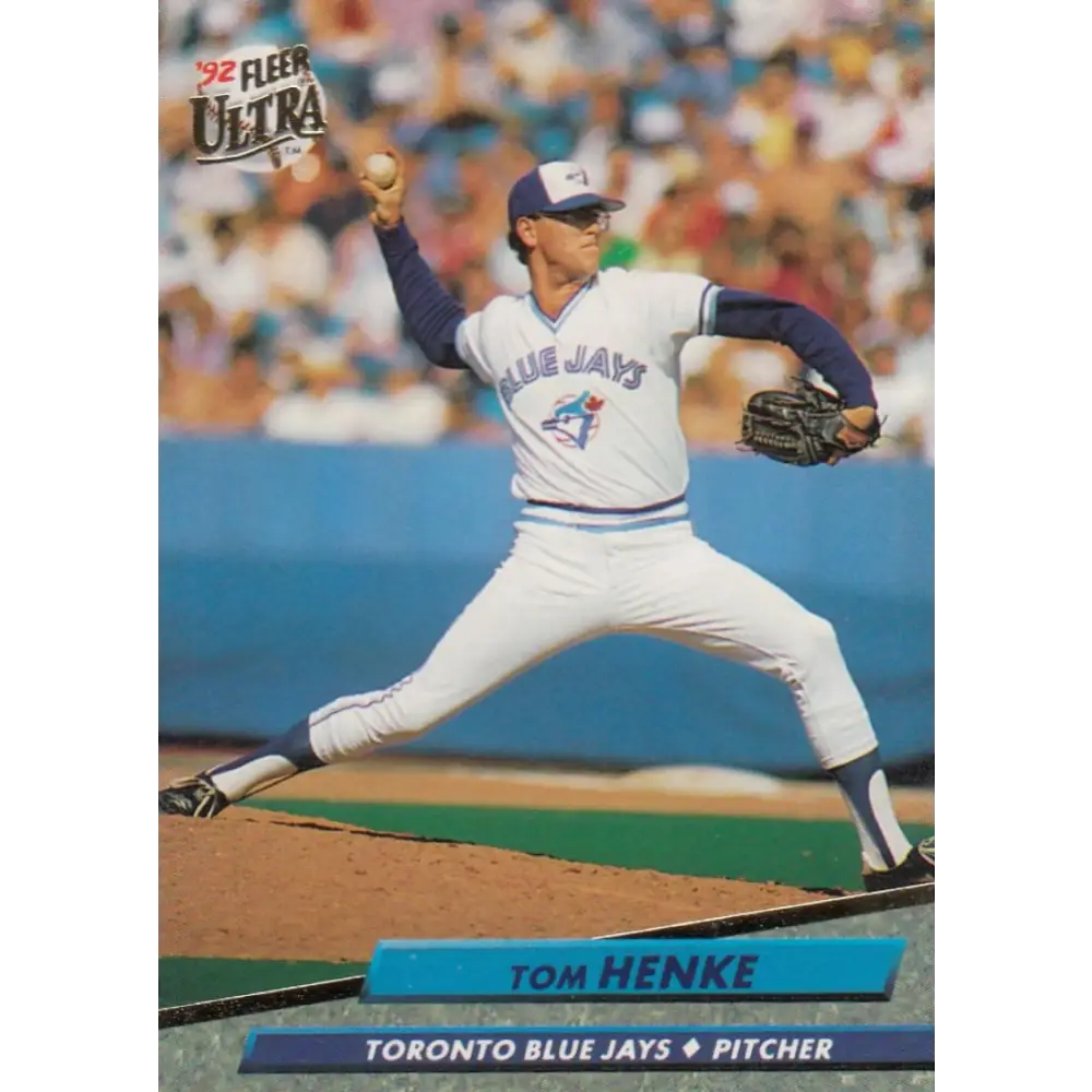 1992 Fleer Ultra #450 Tom Henke NM-MT Toronto Blue Jays Baseball Card Image 1