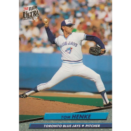 1992 Fleer Ultra #450 Tom Henke NM-MT Toronto Blue Jays Baseball Card Image 1