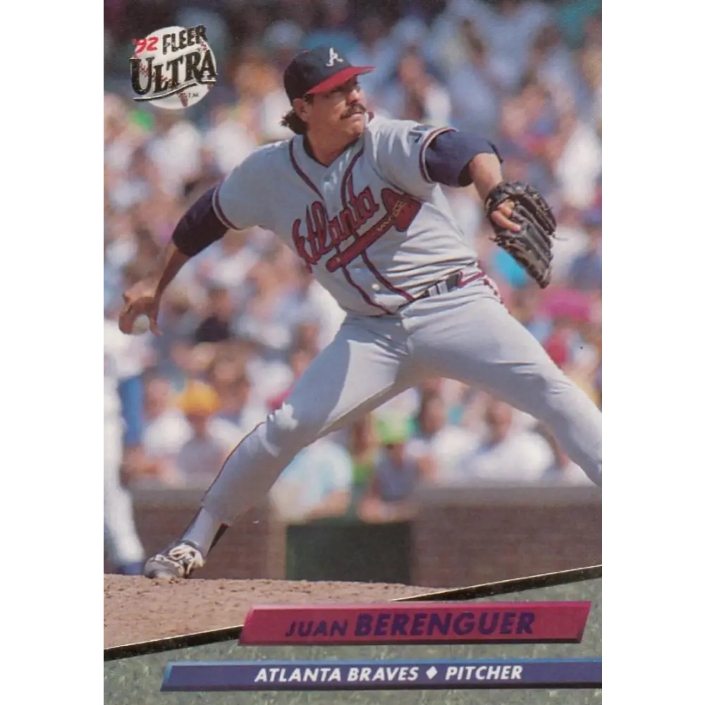 1992 Fleer Ultra #455 Juan Berenguer NM-MT Atlanta Braves Baseball Card Image 1