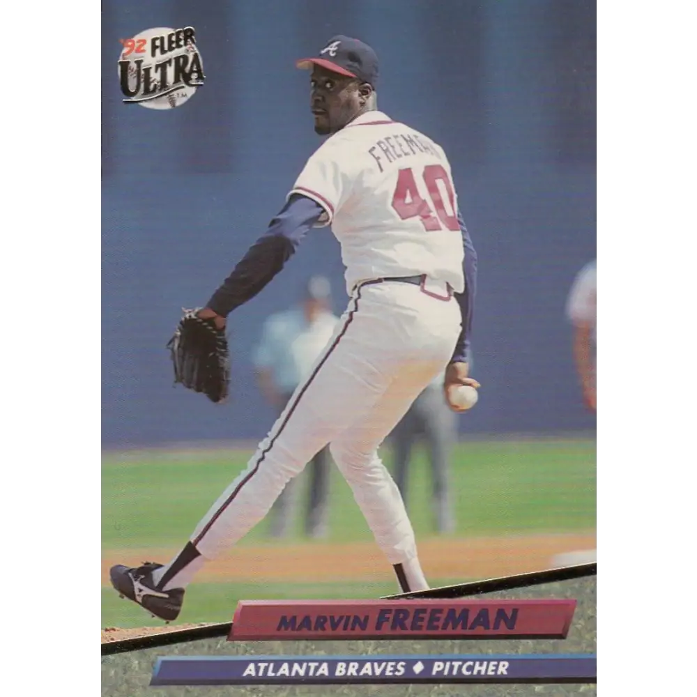 1992 Fleer Ultra #458 Marvin Freeman NM-MT Atlanta Braves Baseball Card Image 1