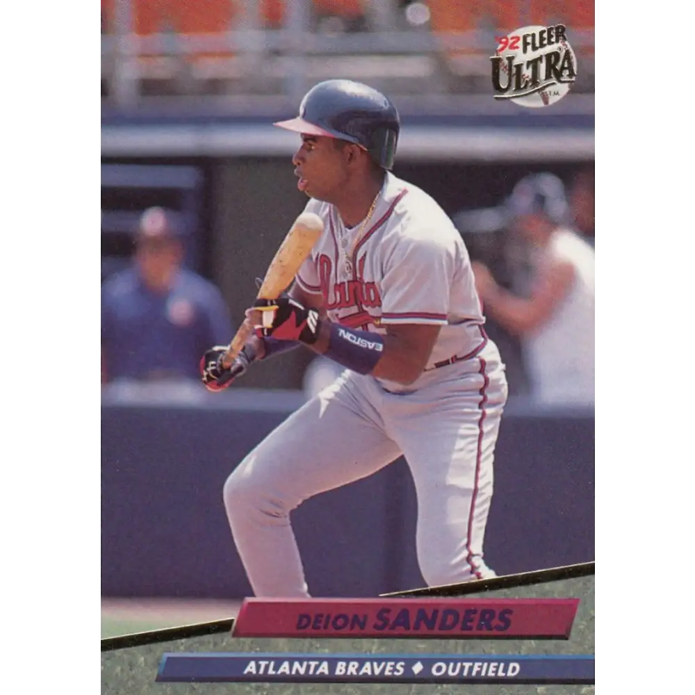 1992 Fleer Ultra #464 Deion Sanders NM-MT Atlanta Braves Baseball Card Image 1