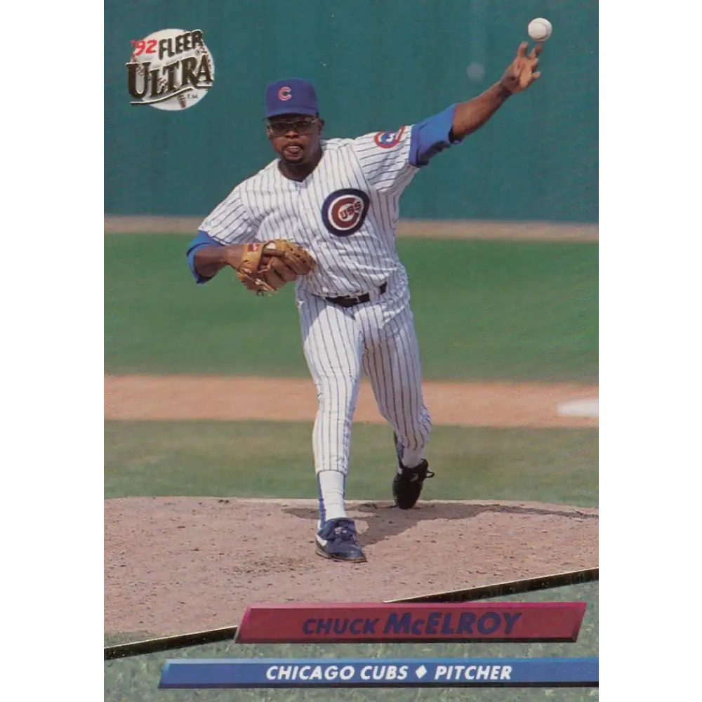 1992 Fleer Ultra #470 Chuck McElroy NM-MT Chicago Cubs Baseball Card Image 1