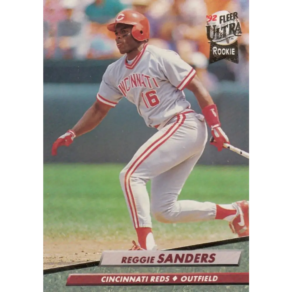 1992 Fleer Ultra #486 Reggie Sanders NM-MT Cincinnati Reds Baseball Card Image 1