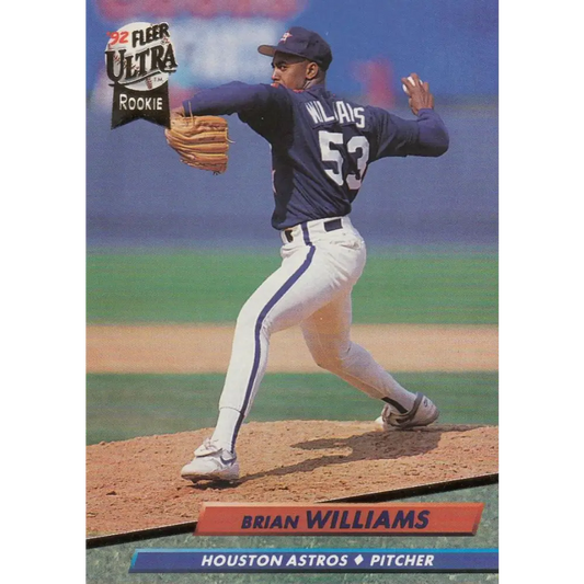 1992 Fleer Ultra #498 Brian Williams NM-MT RC Rookie Houston Astros Baseball Card Image 1