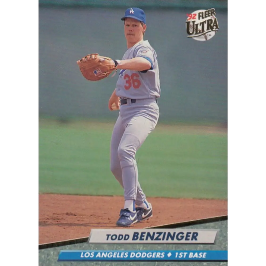 1992 Fleer Ultra #499 Todd Benzinger NM-MT Los Angeles Dodgers Baseball Card Image 1