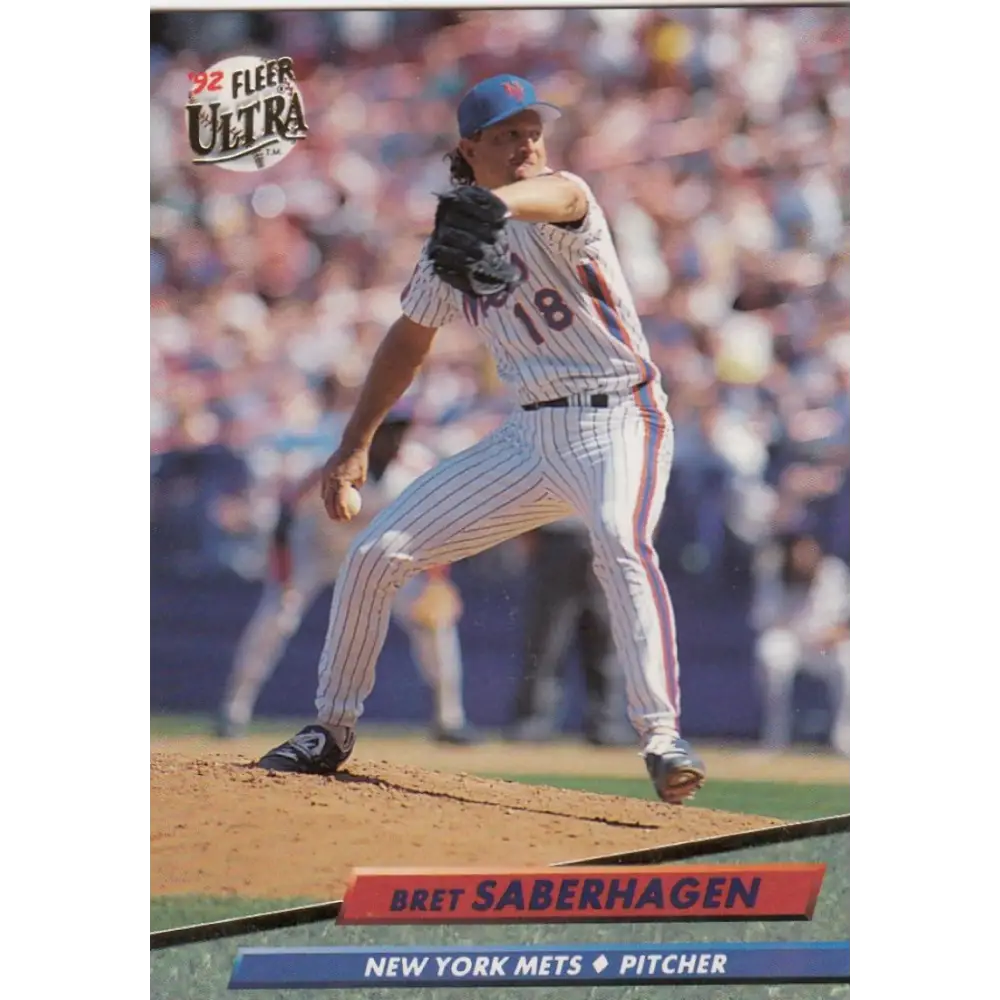 1992 Fleer Ultra #537 Bret Saberhagen NM-MT New York Mets Baseball Card Image 1