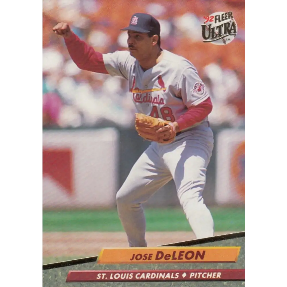 1992 Fleer Ultra #565 Jose DeLeon NM-MT St. Louis Cardinals Baseball Card Image 1