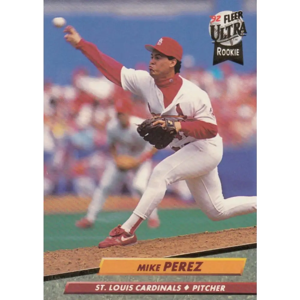 1992 Fleer Ultra #571 Mike Perez NM-MT St. Louis Cardinals Baseball Card Image 1