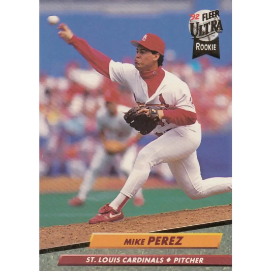 1992 Fleer Ultra #571 Mike Perez NM-MT St. Louis Cardinals Baseball Card Image 1
