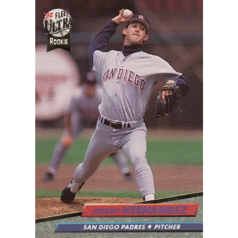 1992 Fleer Ultra #576 Jeremy Hernandez NM-MT RC Rookie San Diego Padres Baseball Card Image 1