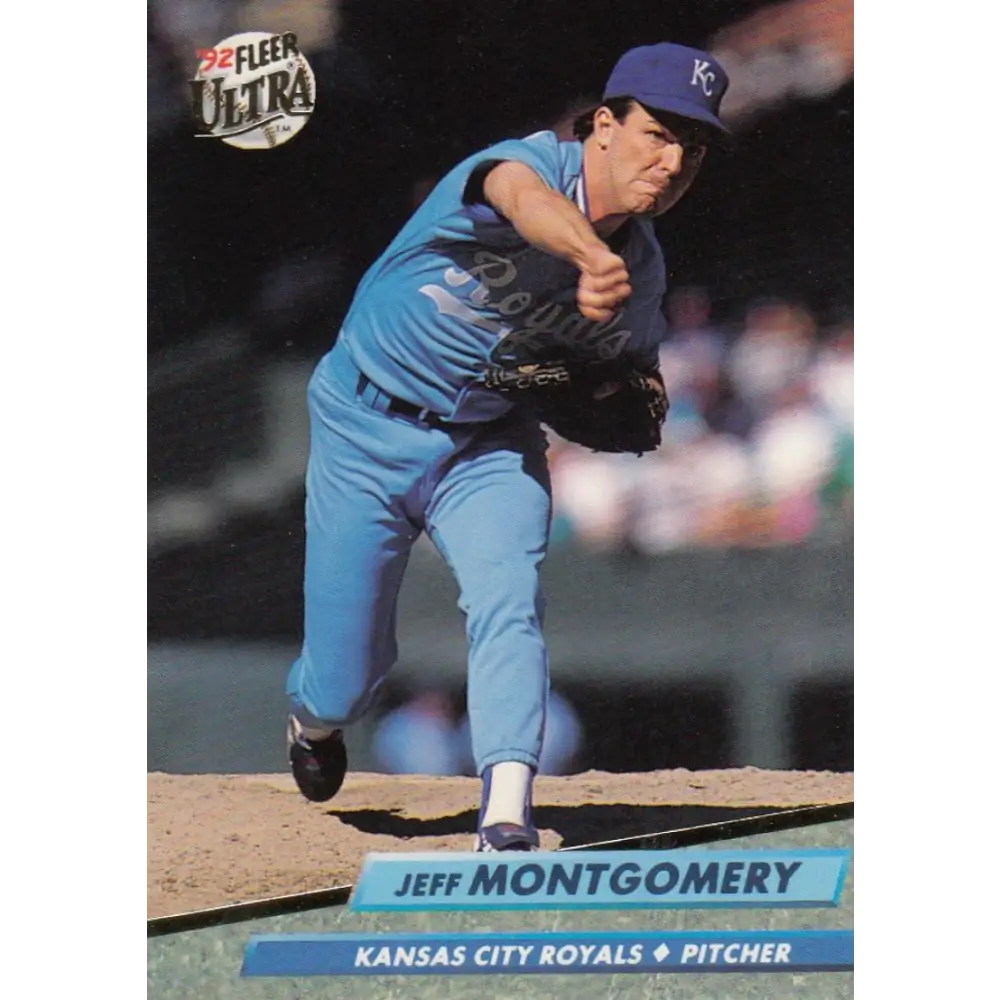 1992 Fleer Ultra #76 Jeff Montgomery NM-MT Kansas City Royals Baseball Card Image 1