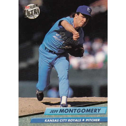 1992 Fleer Ultra #76 Jeff Montgomery NM-MT Kansas City Royals Baseball Card Image 1