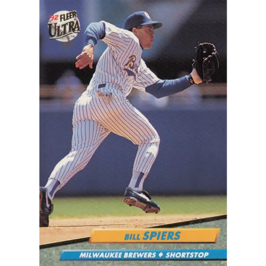 1992 Fleer Ultra #84 Bill Spiers NM-MT Milwaukee Brewers Baseball Card Image 1