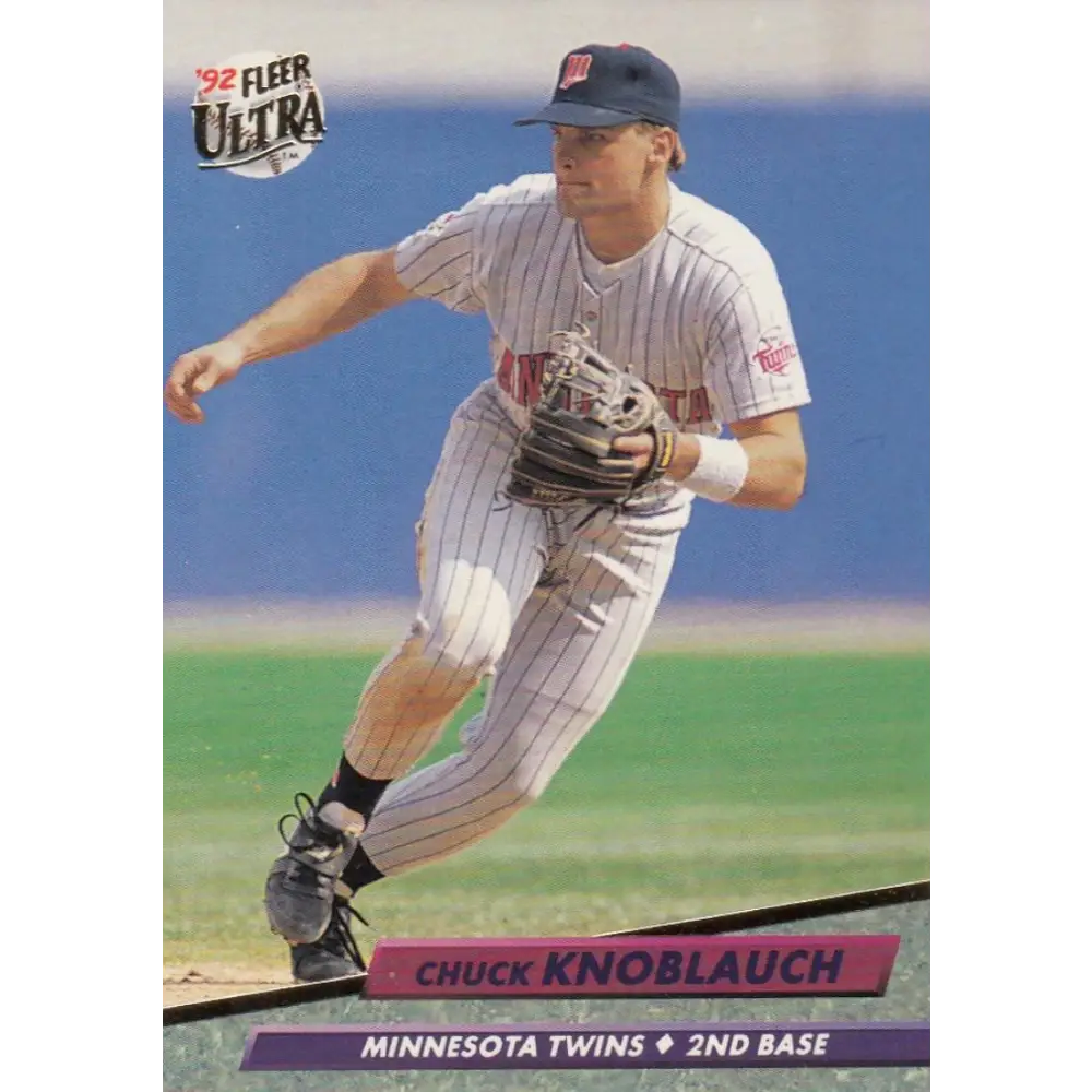 1992 Fleer Ultra #93 Chuck Knoblauch NM-MT Minnesota Twins Baseball Card Image 1