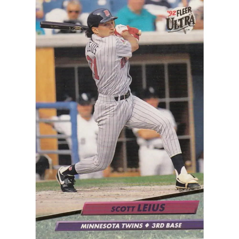 1992 Fleer Ultra #94 Scott Leius NM-MT Minnesota Twins Baseball Card Image 1