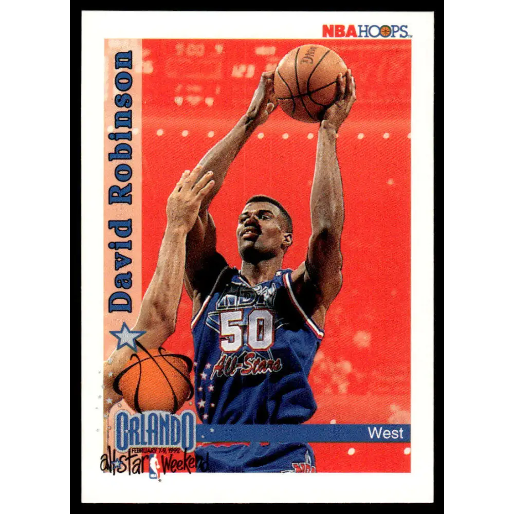 1992 Hoops #315 David Robinson NM/MT San Antonio Spurs Basketball Card Image 1