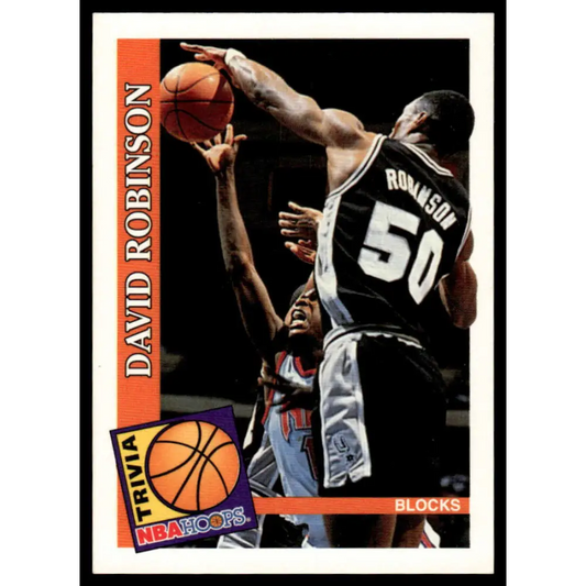 1992 Hoops #481 David Robinson NM/MT San Antonio Spurs Basketball Card Image 1